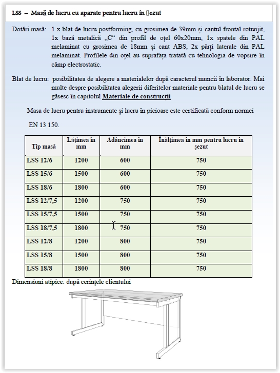 LSS-masa de lucru pentru aparate